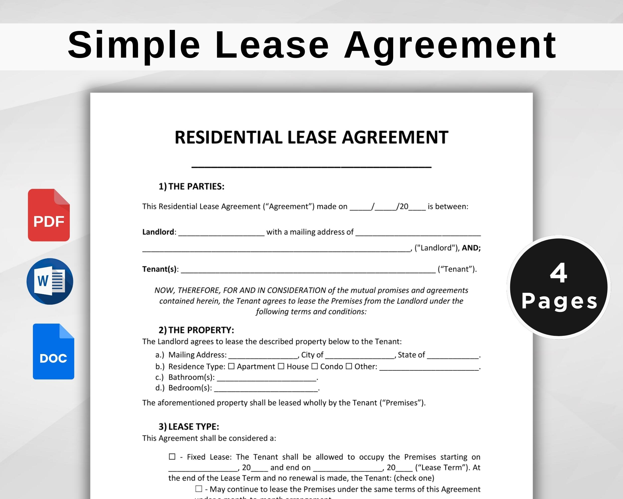 free printable lease agreement