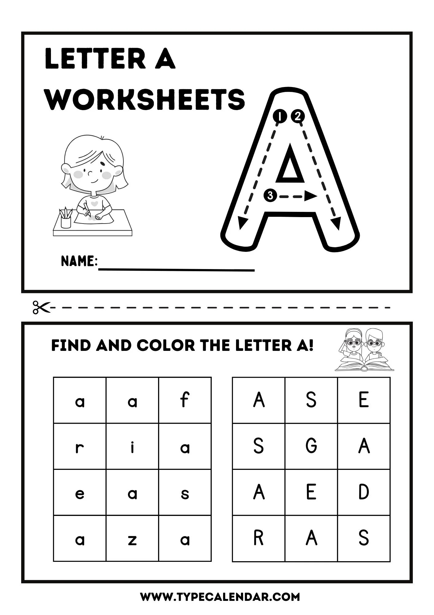 free printable letter a worksheets