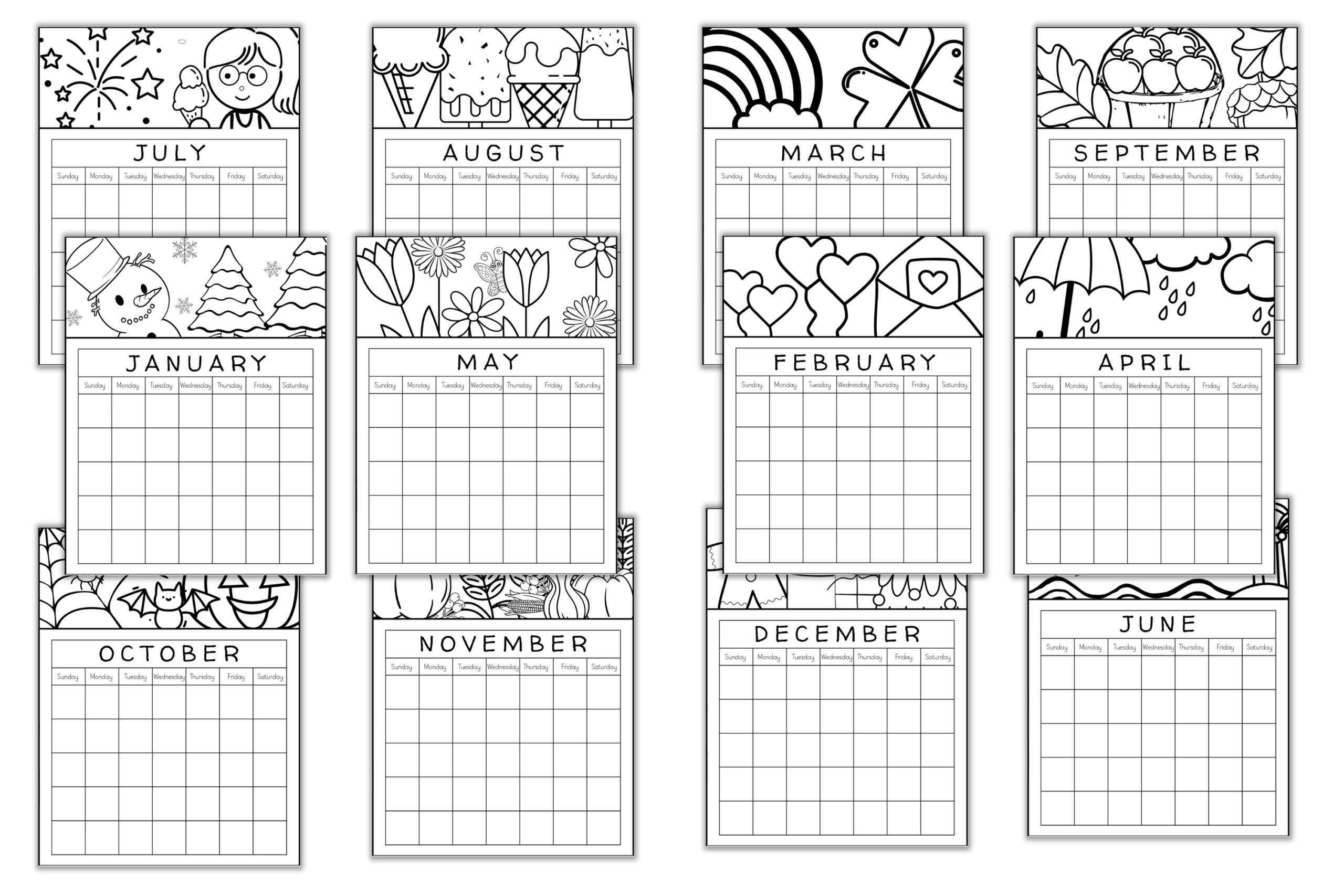 Printable Monthly Calendar Your Kids Will Love To Color The 