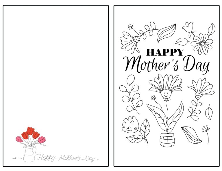 Printable Mothers Day Card Printable Party Favors
