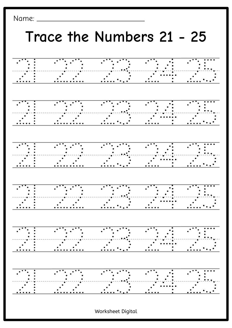 Printable Numbers 1 50 Tracing Worksheets For Preschool Kindergarten Homeschool Busy Book Handwriting Numbers And Counting Etsy