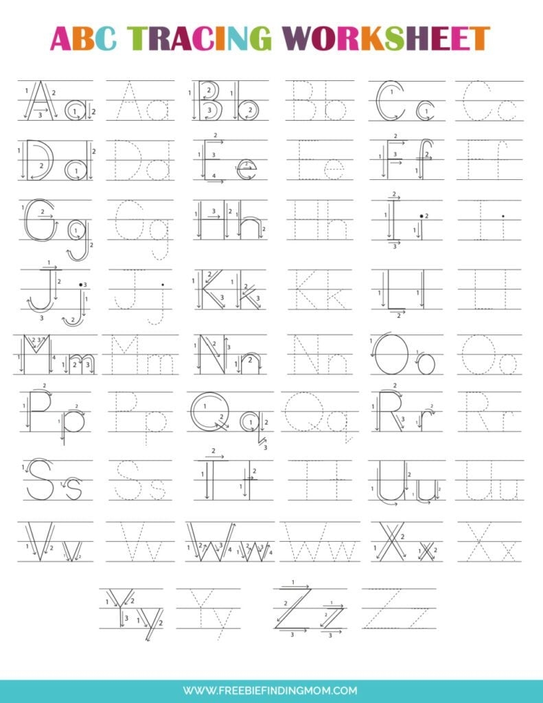 letter tracing worksheets free printable