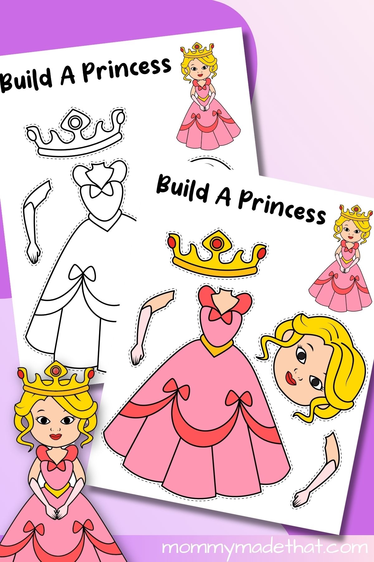 Printable Princess Craft A Fun Build A Princess Activity  Printable Princess Craft A Fun Build A Princess Activity