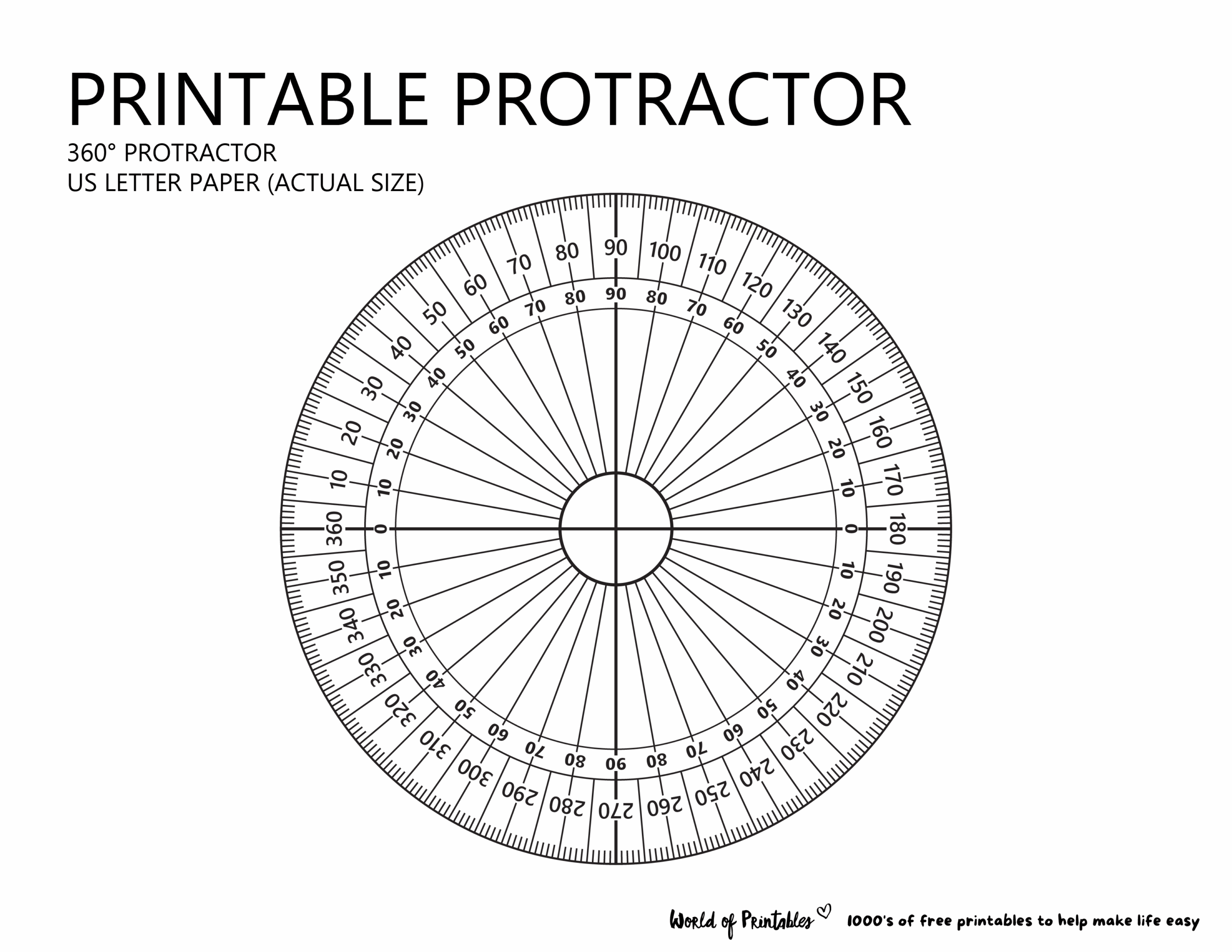 Printable Protractor World Of Printables Printable Protractor World Of Printables