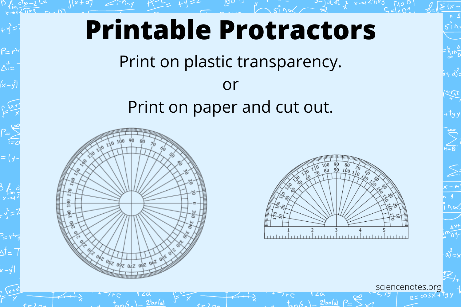 Printable Protractors Printable Protractors