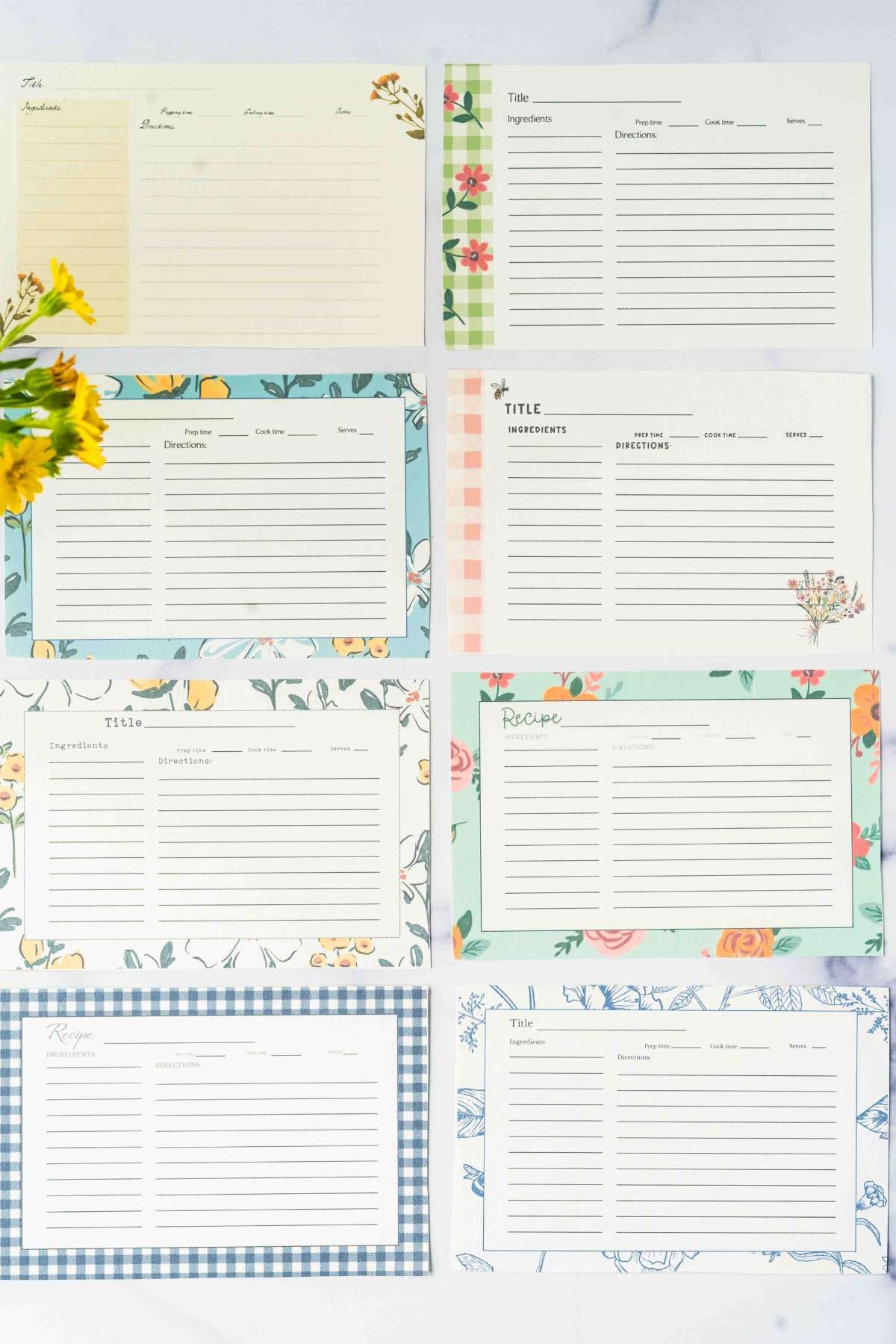 Printable Recipe Cards 10 Free Beautiful Varieties  Printable Recipe Cards 10 Free Beautiful Varieties