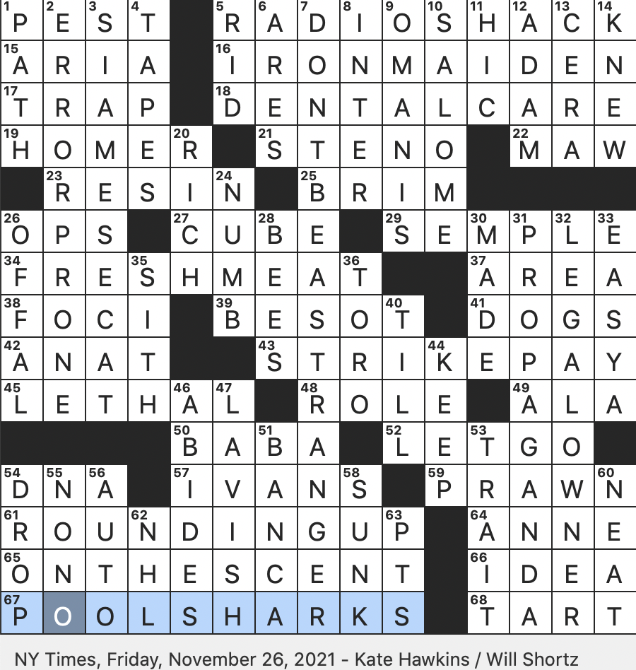 Rex Parker Does The NYT Crossword Puzzle Fatty Tuna In Japanese Cuisine FRI 11 26 21 Yaga Folklore Villain Bucky In Comic Strip Get Fuzzy TV Character Who Said I