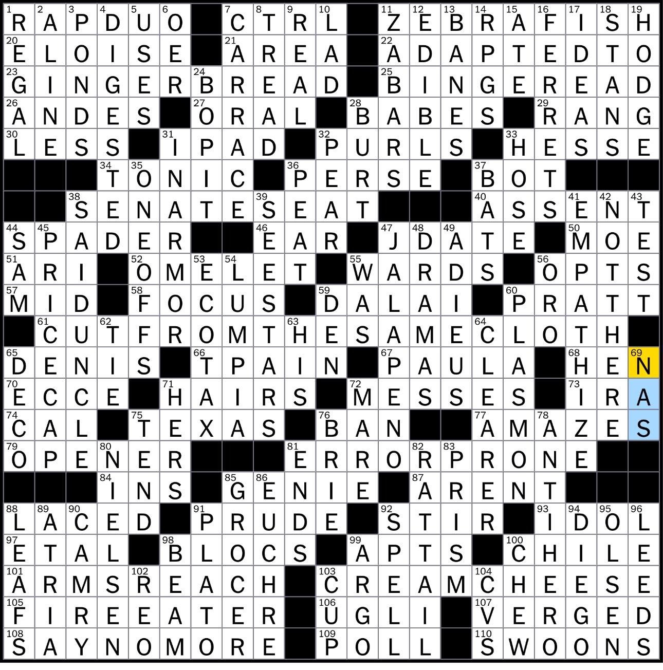 mensa for one nyt crossword