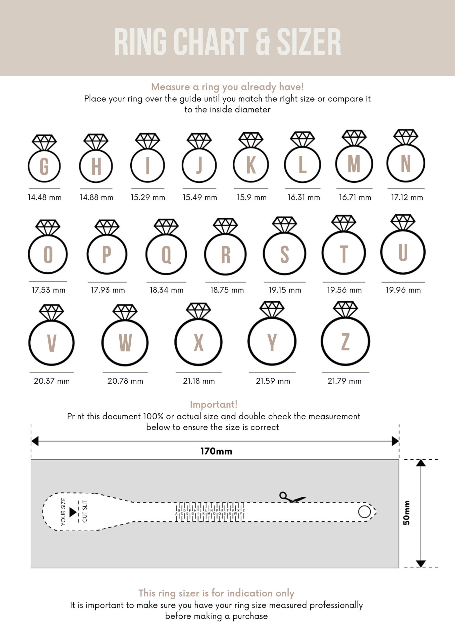 Ring Size Chart Ring Sizer Printable Ring Size Finder Printable Ring Size Measuring Tool 3 COLORS BONUS International Size Chart Etsy