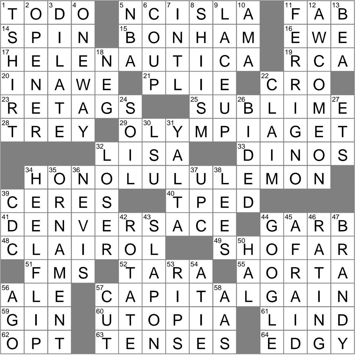 Rolled Up Unannounced Crossword Clue Archives LAXCrossword