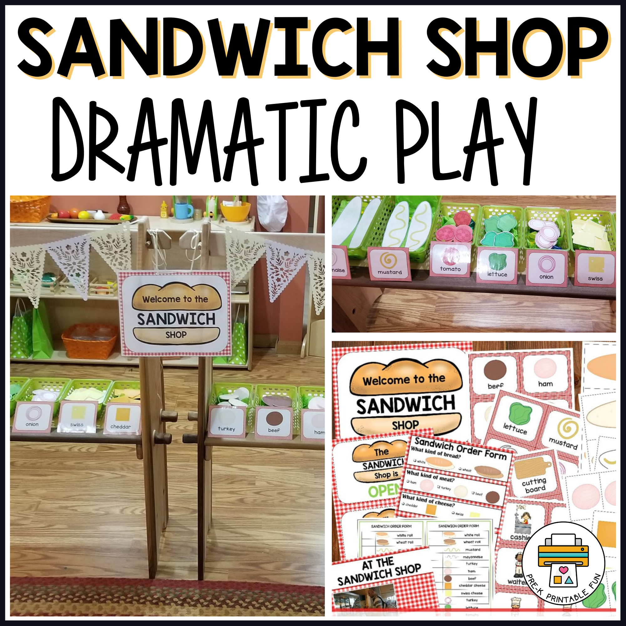 Sandwich Shop Dramatic Play Pack
