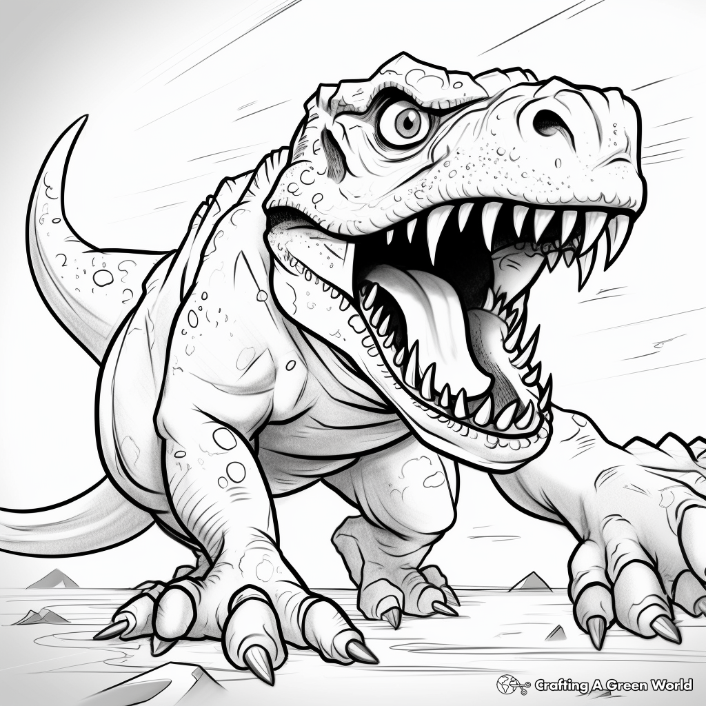 how to draw fierce dinosaur printable