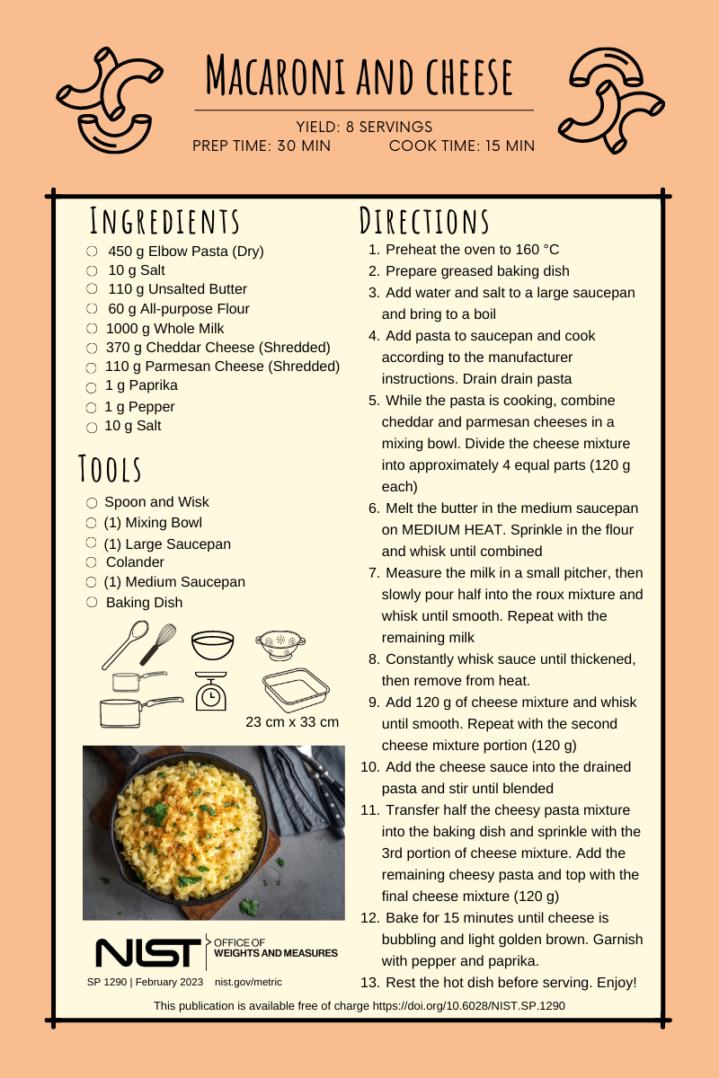 SP 1290 Macaroni And Cheese Recipe Worksheets Library SP 1290 Macaroni And Cheese Recipe Worksheets Library