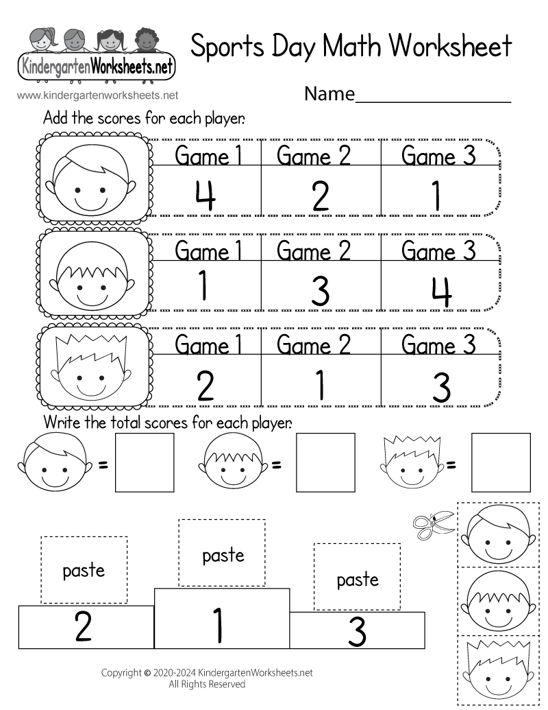 free printable math worksheets for kindergarten