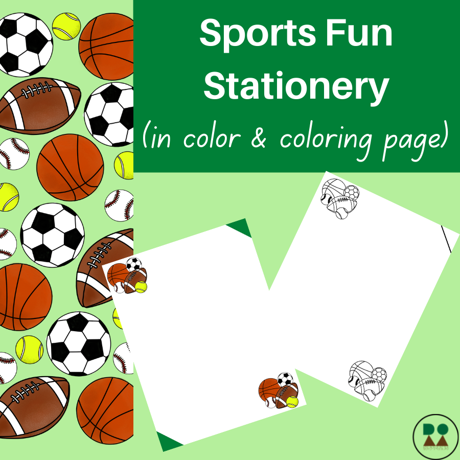 Sports Fun Printable Stationery full Color And Coloring Pages Writing Incentive Classful Sports Fun Printable Stationery full Color And Coloring Pages Writing Incentive Classful