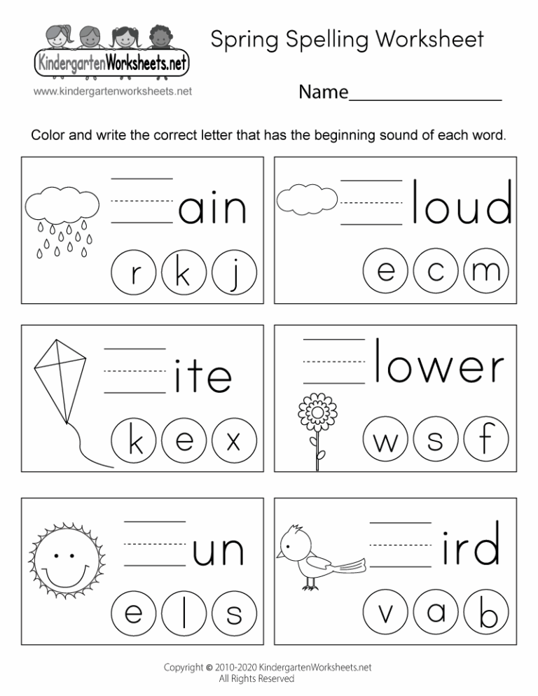 Spring Spelling Worksheet Free Printable Digital PDF