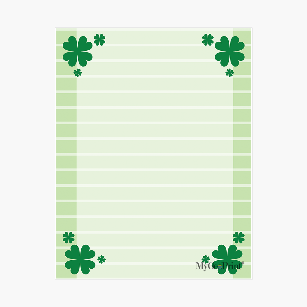 St Patrick s 4 Leaf Clover Letterhead By MyGeoPrint TheRoyalStore St Patrick s 4 Leaf Clover Letterhead By MyGeoPrint TheRoyalStore