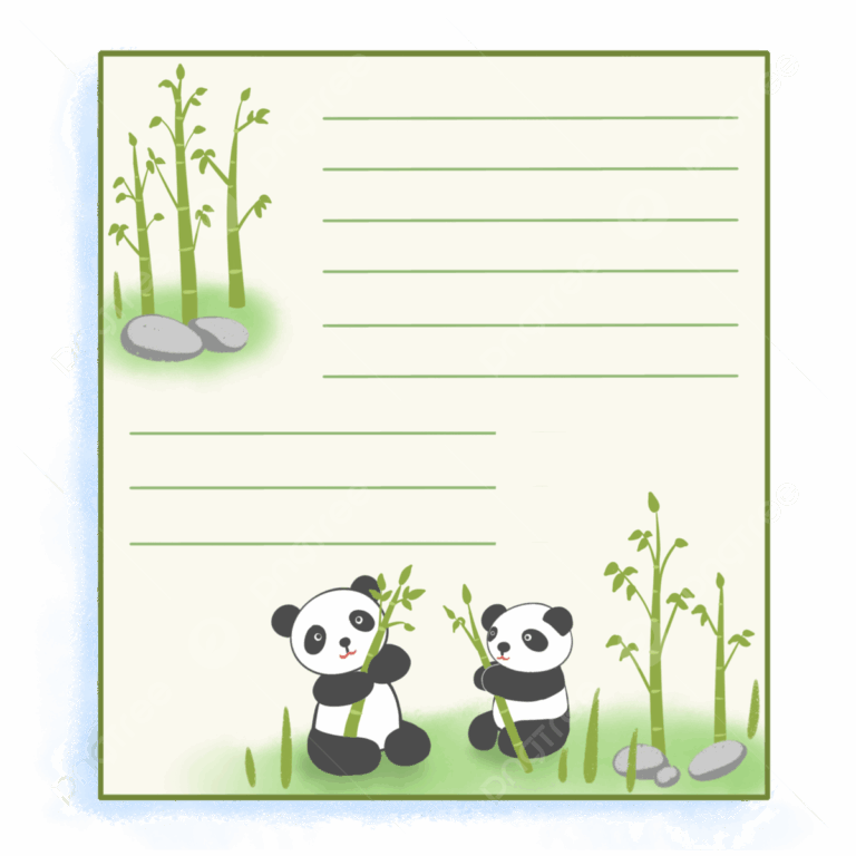 Stationery Border PNG Picture Cartoon Panda Stationery Border Frame Stationery Panda PNG Image For Free Download