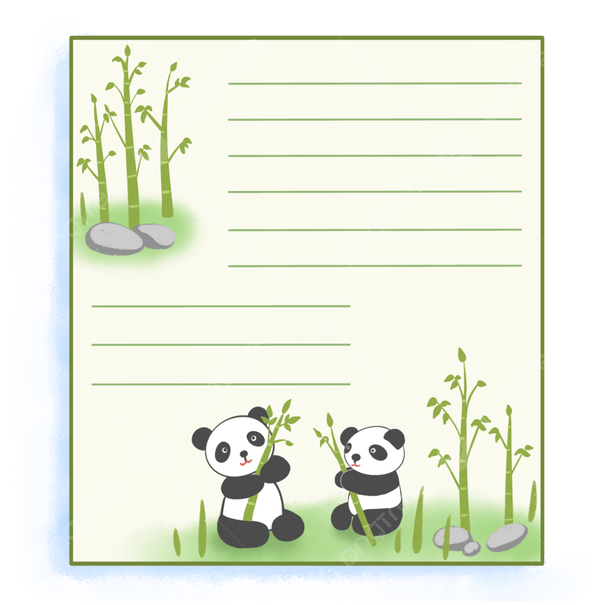 Stationery Border PNG Picture Cartoon Panda Stationery Border Frame Stationery Panda PNG Image For Free Download
