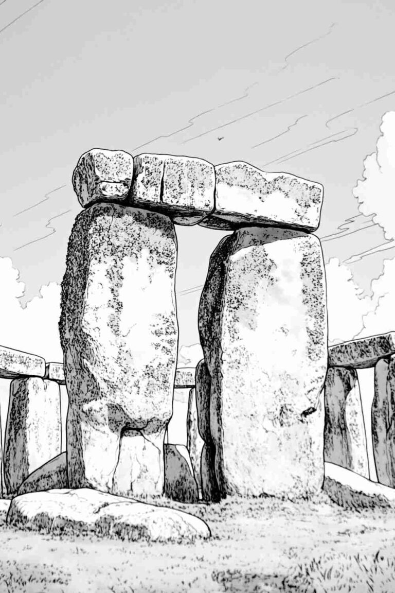 Stonehenge Coloring Page Free Printable Of Ancient British Landmark