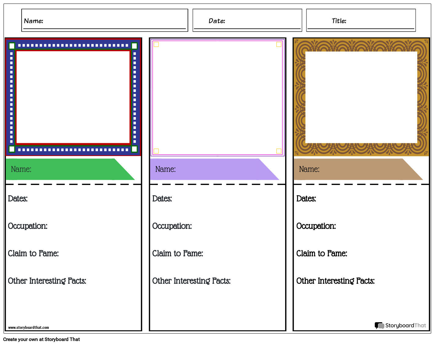 Storyboard That Flashcards Free Customizable Templates