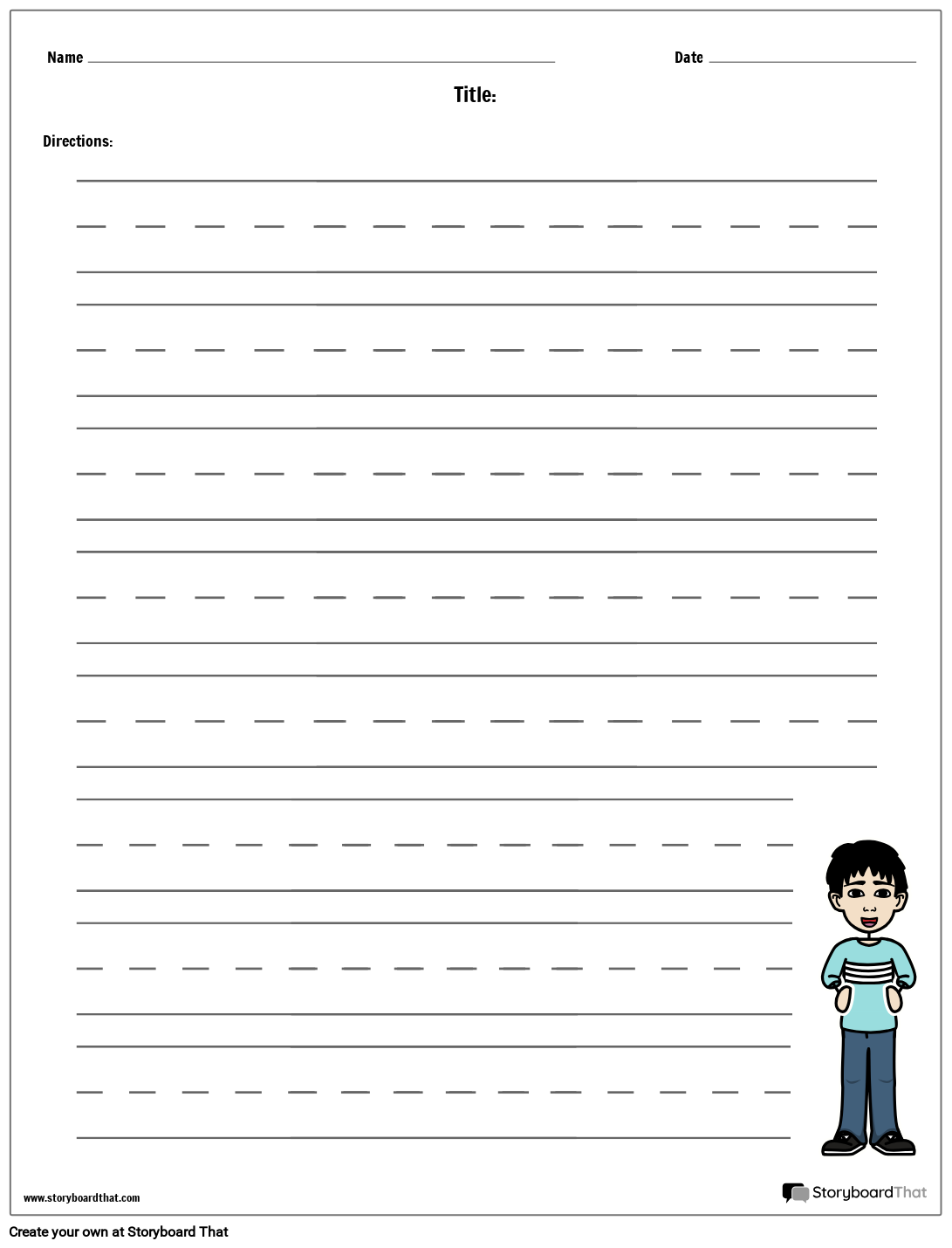 Storyboard That Free Handwriting Worksheet Templates