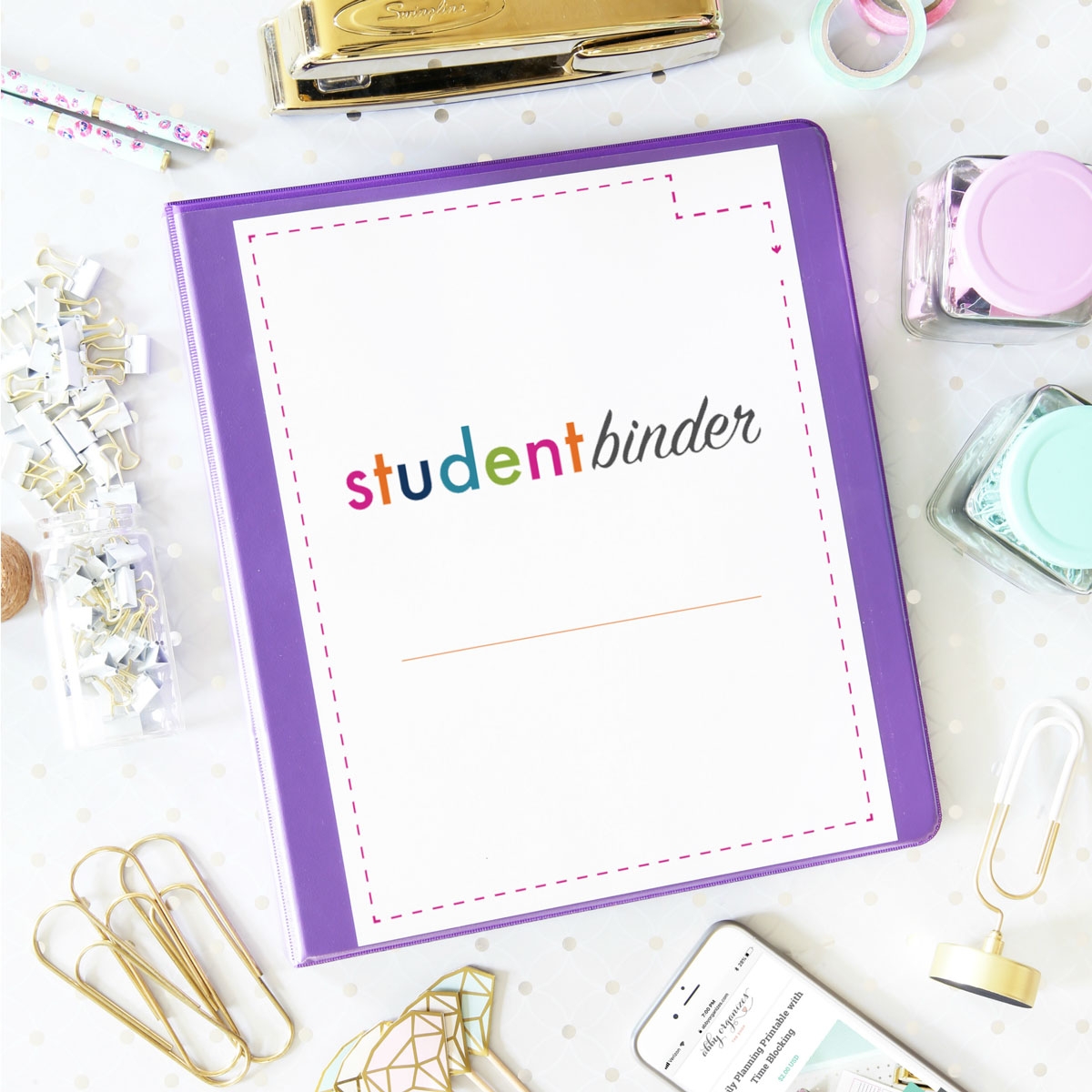 Student Binder For Back to School with Free Printables  Student Binder For Back to School with Free Printables