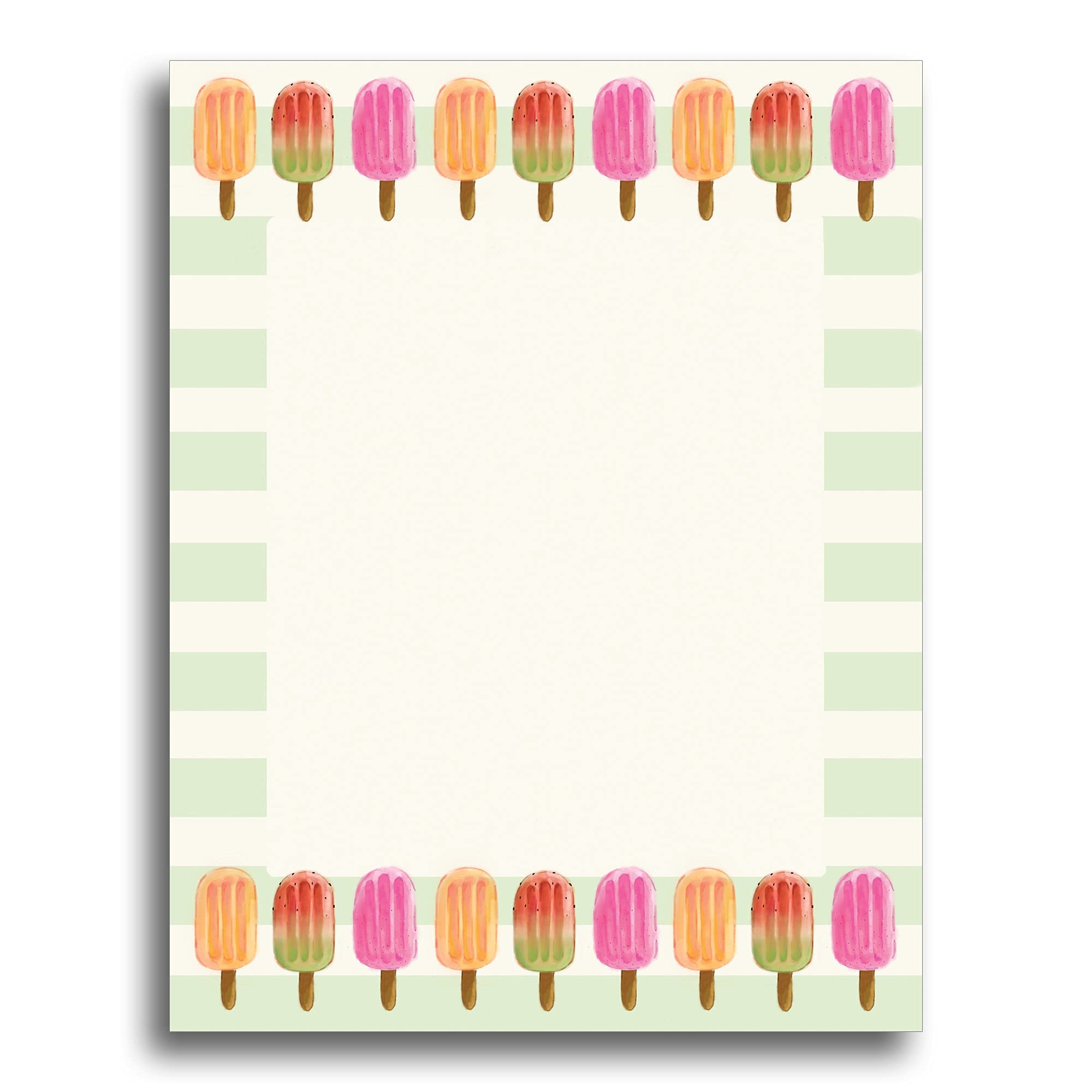 Summer Popsicles Stationery Paper 80 Sheets For Letters Or 