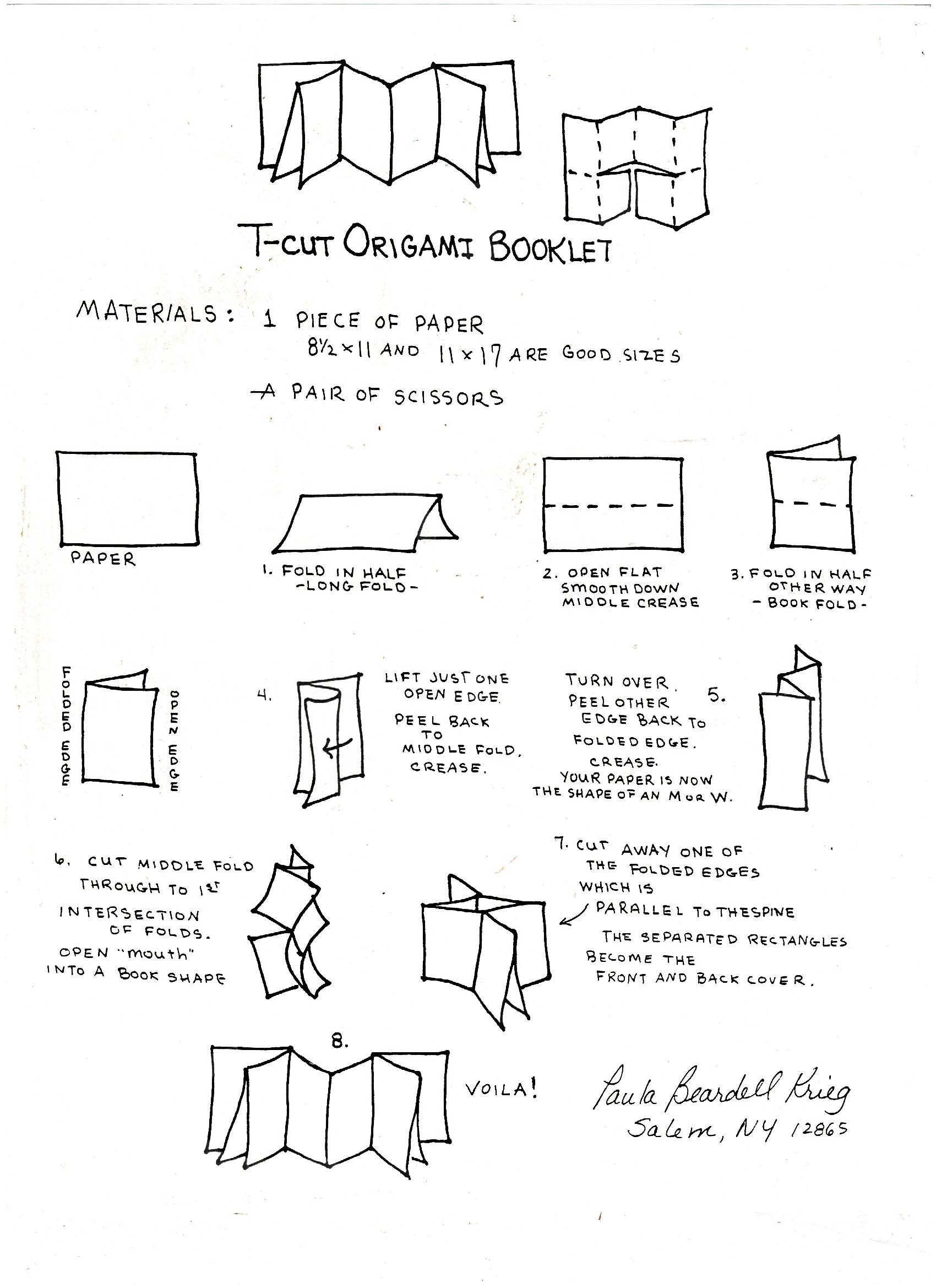 T Cut Origami Booklet Playful Bookbinding And Paper Works