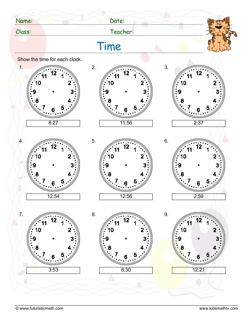 free printable telling time worksheets