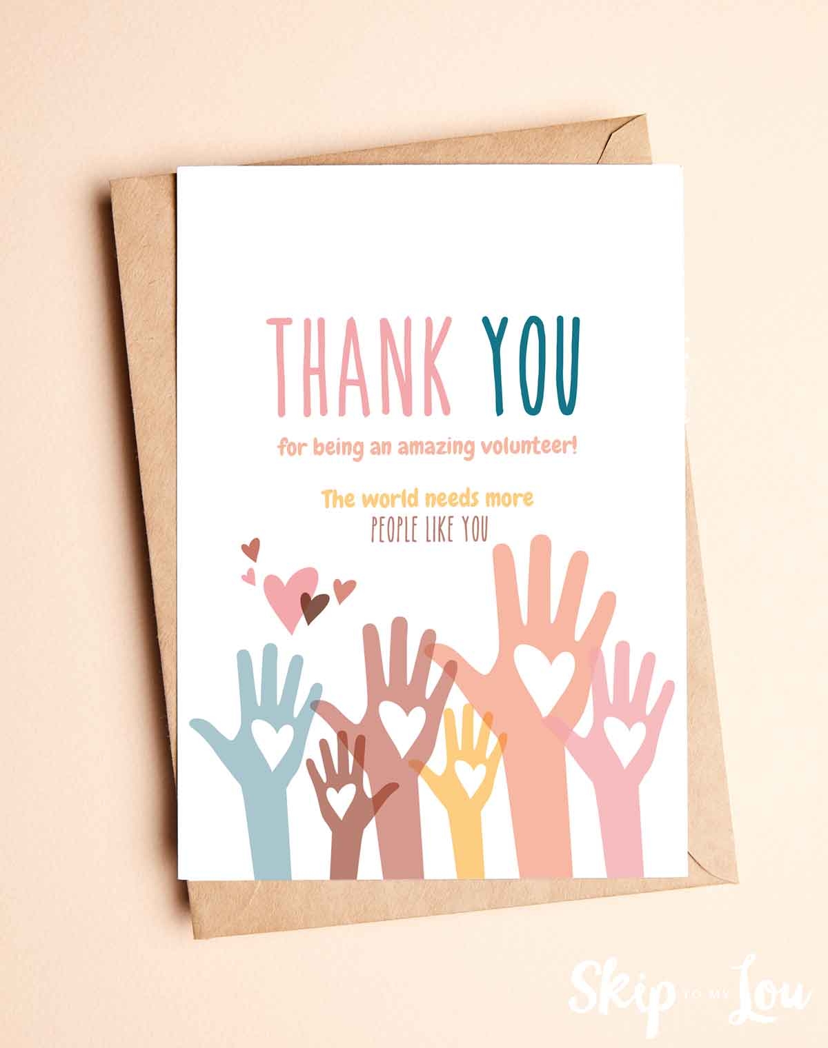 Thank You Volunteers Free Printable Card Skip To My Lou