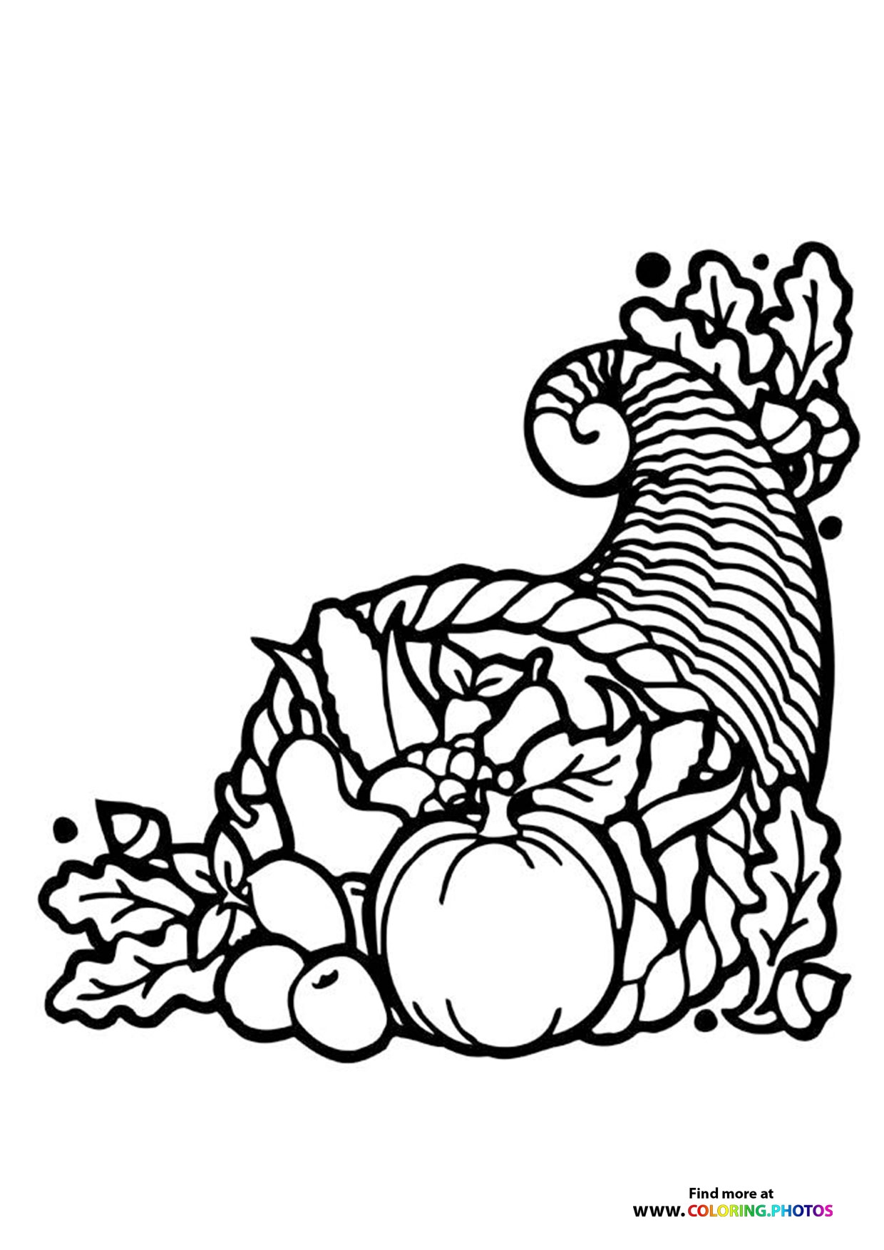 Thanksgiving Cornucopia Coloring Pages For Kids