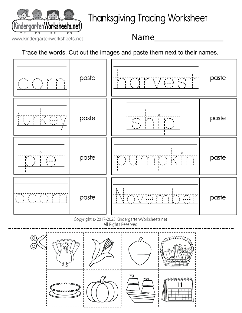 free printable worksheets on thanksgiving