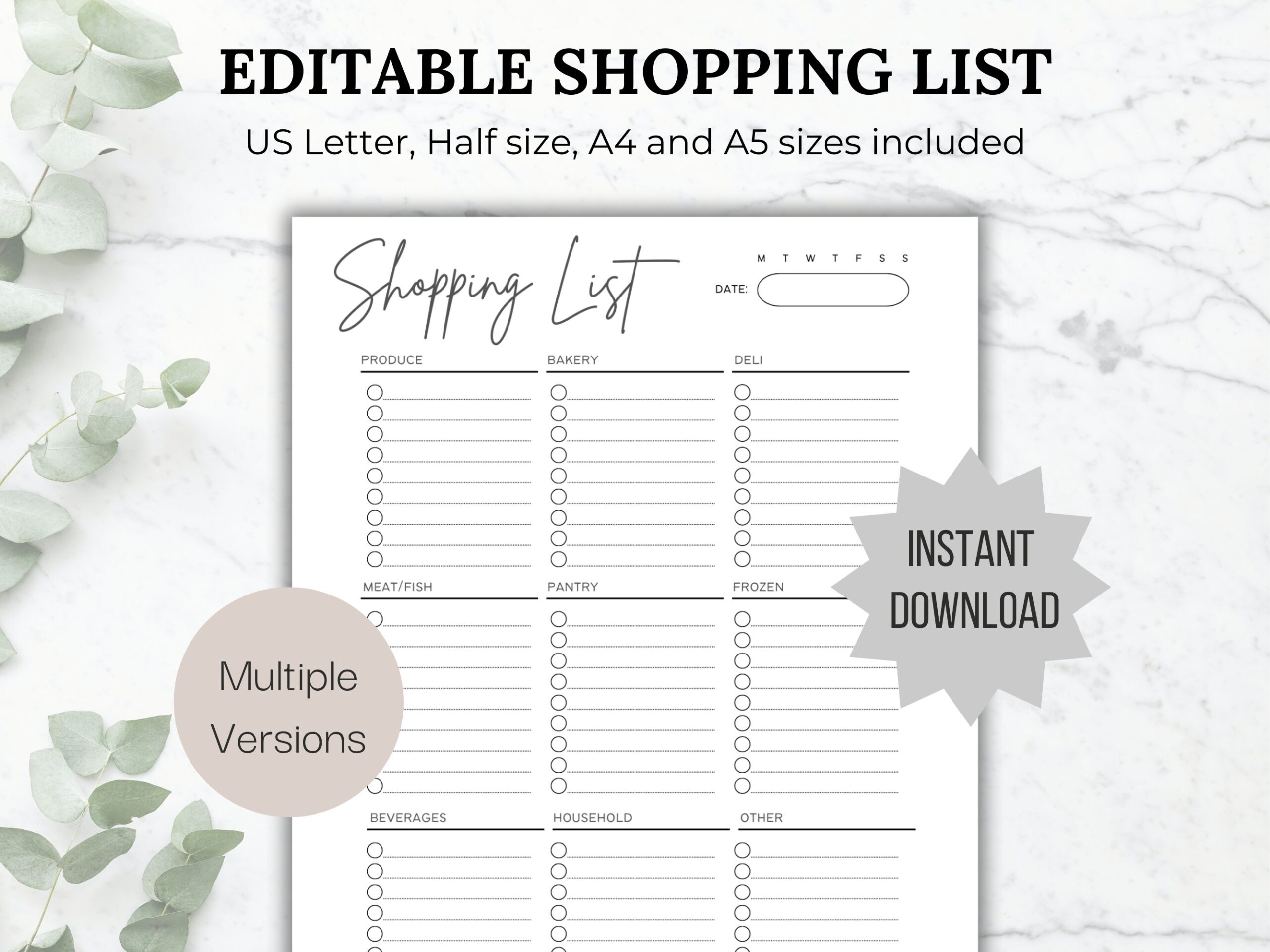 The Printable Shop Etsy