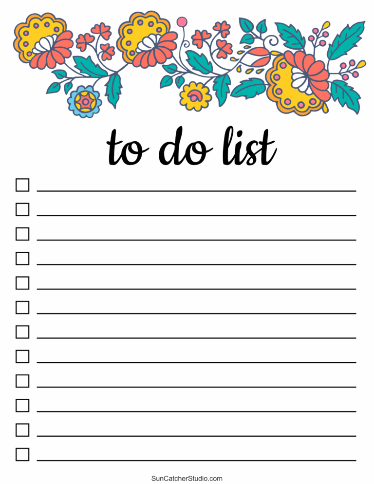 To Do List Free Printable PDF Templates Things To Do Free