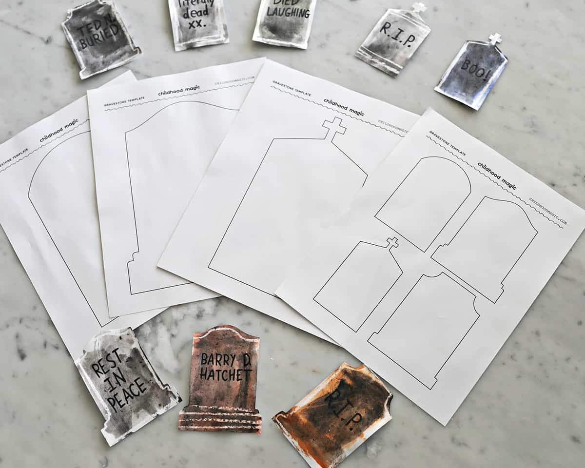 free printable place cards tombstones