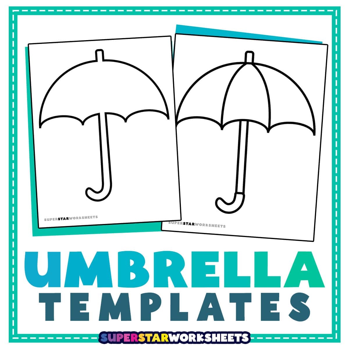 Umbrella Template Free Printables Superstar Worksheets
