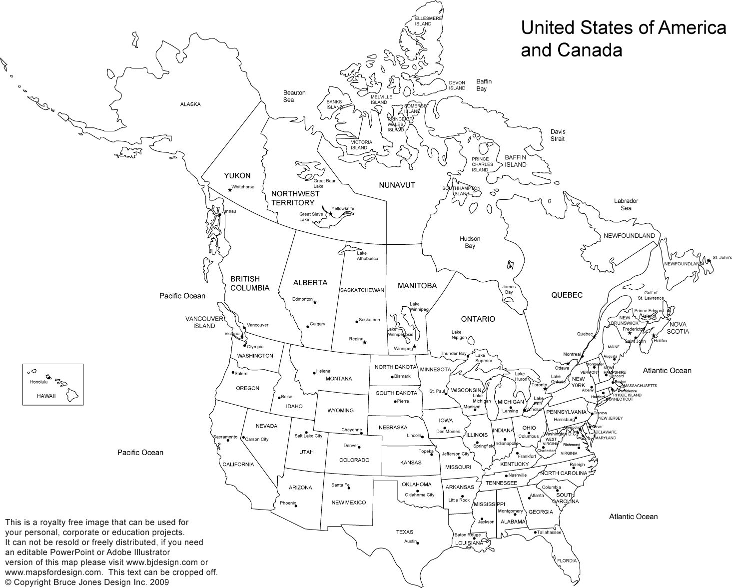 free printable maps us map  states and capitals
