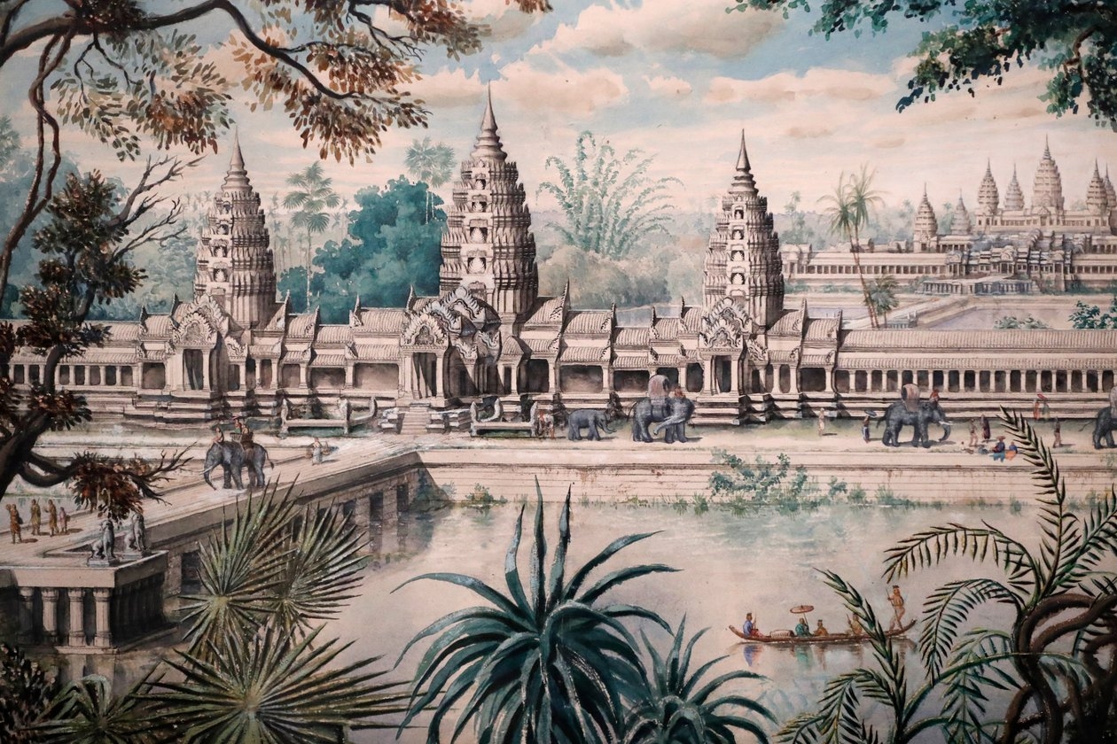 View Of Angkor Wat Print Based On A Drawing By Jacques Guiaud After A Sketch By Henri Mouhot View Of Angkor Wat By Louis Delaporte Around 1870 73 Singapore 2018