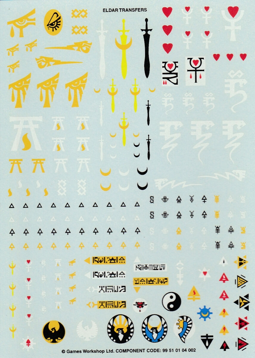 Warhammer 40K Transfer Sheets Decals YOU CHOOSE Games Workshop
