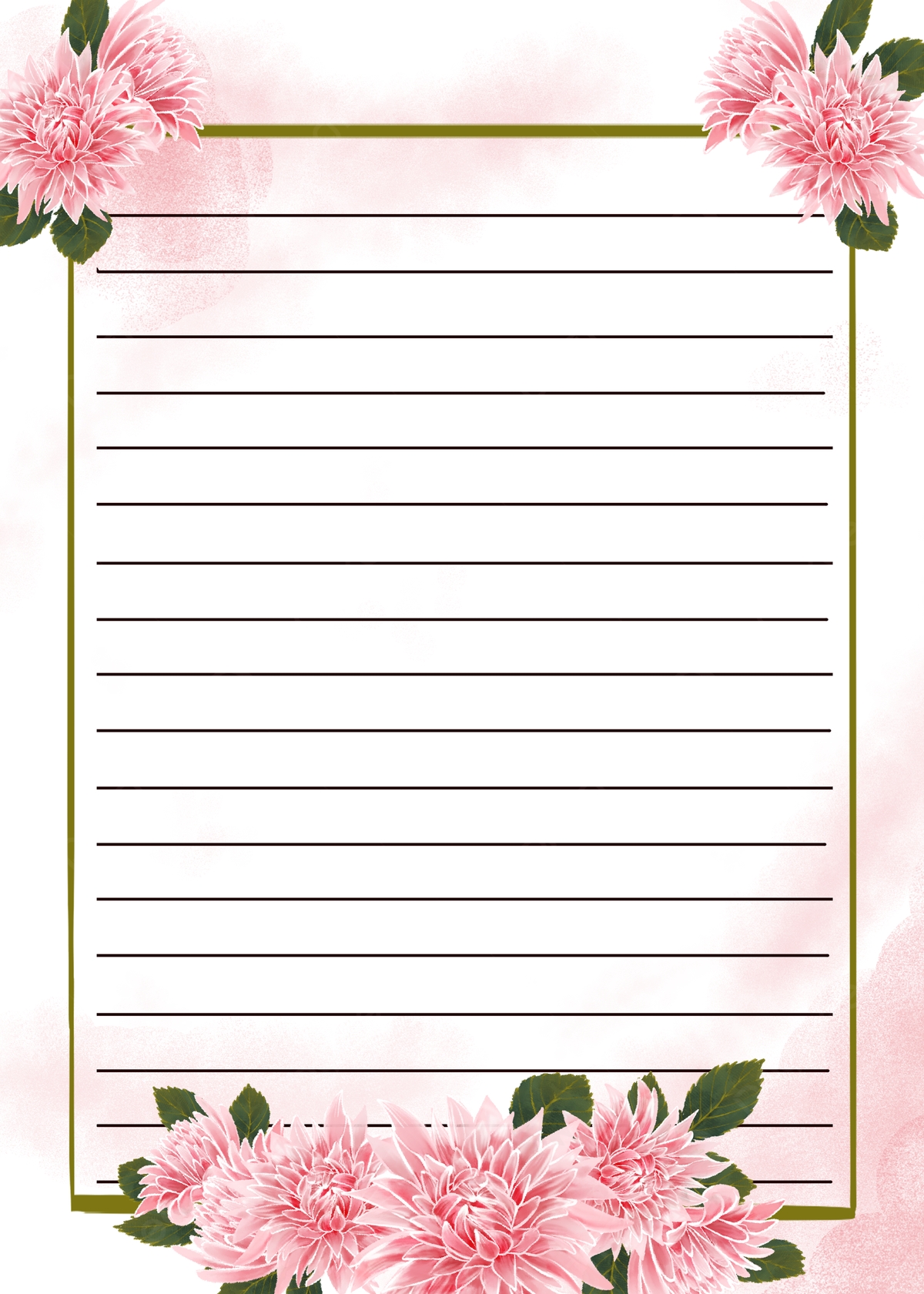 Watercolor Floral Stationery Background Wallpaper Image For Free Worksheets Library