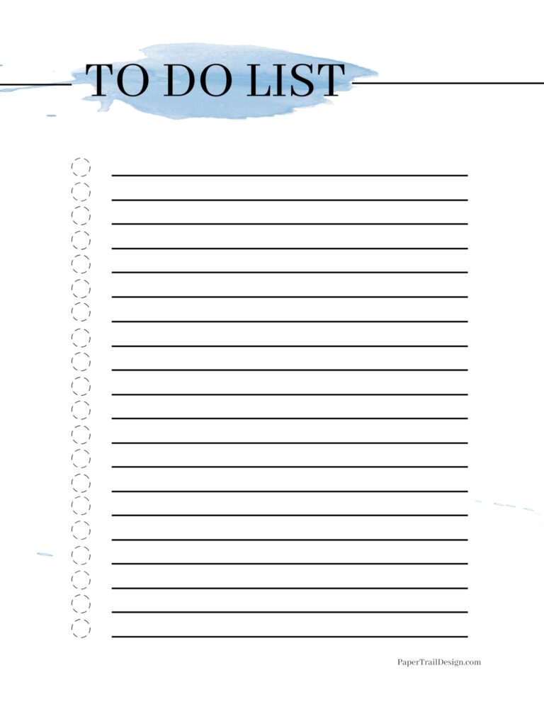 Watercolor To Do List Printable Paper Trail Design
