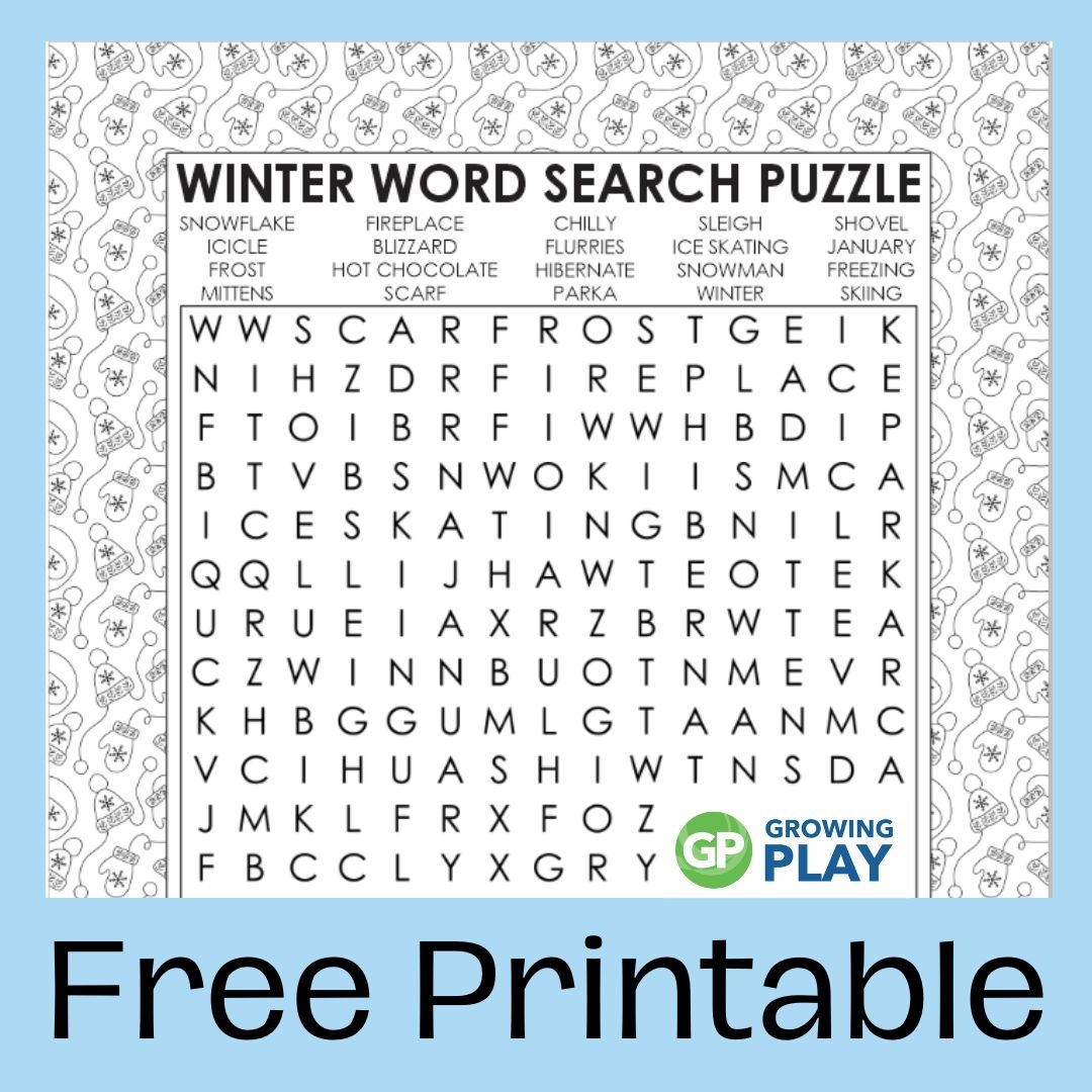 Winter Word Search Puzzle Free Printable Activity Growing Play Winter Word Search Puzzle Free Printable Activity Growing Play