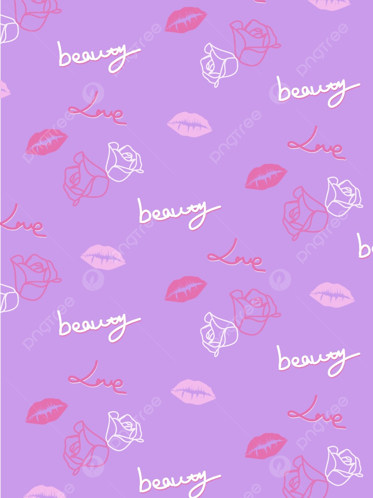 Womens Day Valentines Day Valentines Day Pink Purple Rose Lip 