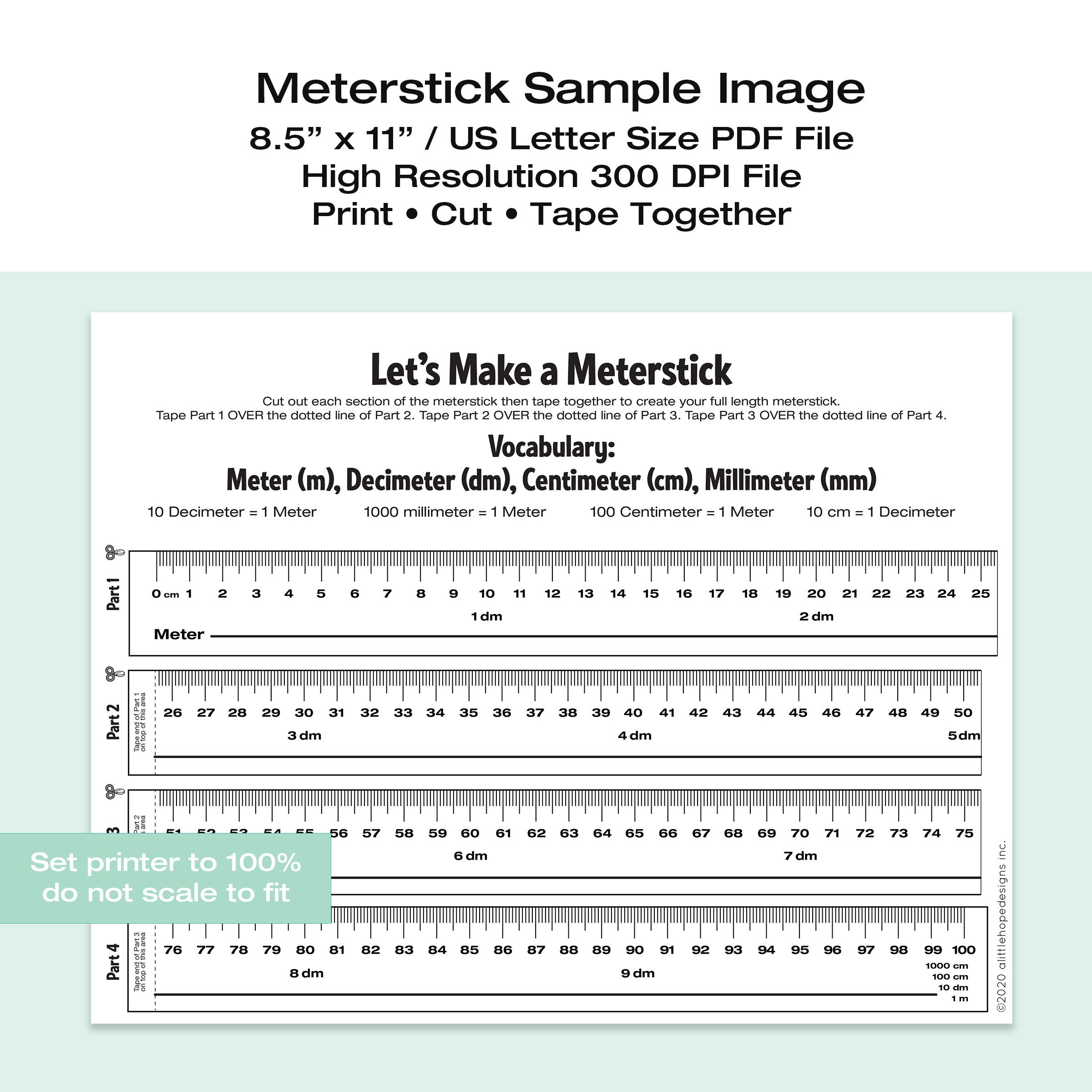 Yardstick And Meterstick Template Printable Cut And Create  Yardstick And Meterstick Template Printable Cut And Create