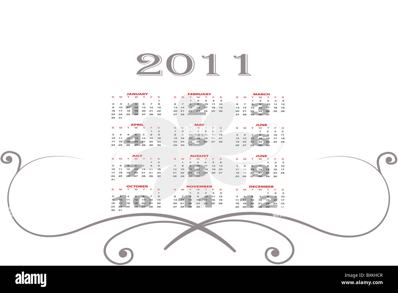 Year 2011 February Calendar Hi res Stock Photography And Images Alamy