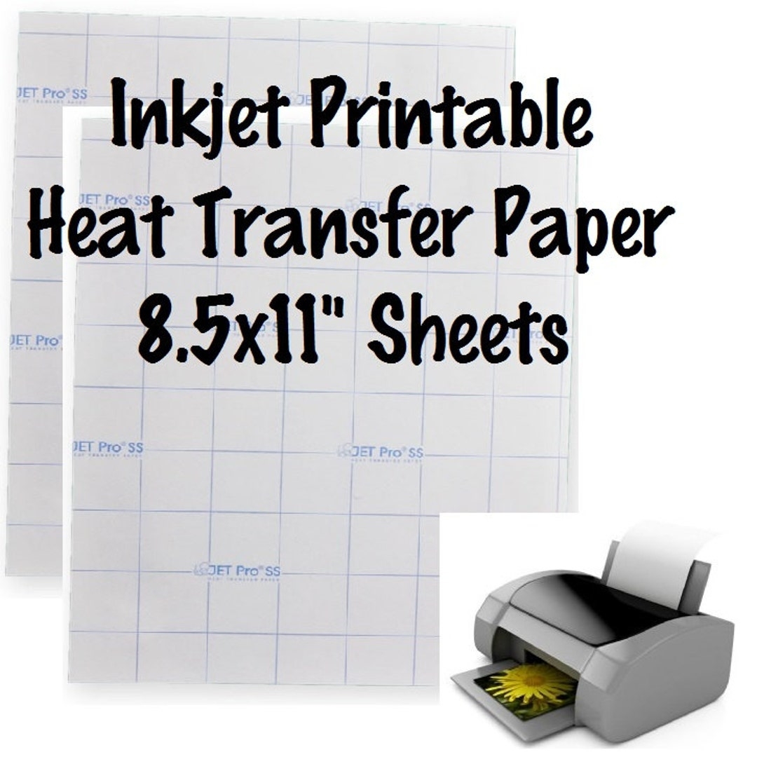 1 Sheet Jet opaque Inkjet Transfer Paper Printable Heat Transfer Vinyl Printable HTV 8 5x11 Sheets For Dark Fabric Etsy