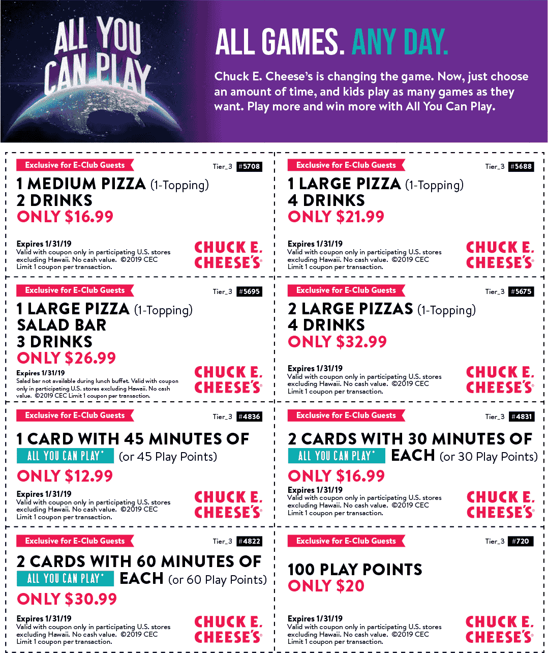2 Half hours Of Unlimited Play For 17 More At Chuck E Cheese Pizza Chuck E Cheese September 2025 Coupons Promo Codes Deals  2 Half hours Of Unlimited Play For 17 More At Chuck E Cheese Pizza Chuck E Cheese September 2025 Coupons Promo Codes Deals