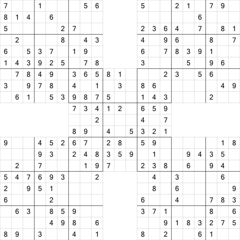 200 Easy Samurai Sudoku Puzzles PNG Instant Digital Download Great For Making KDP Puzzle Book Etsy