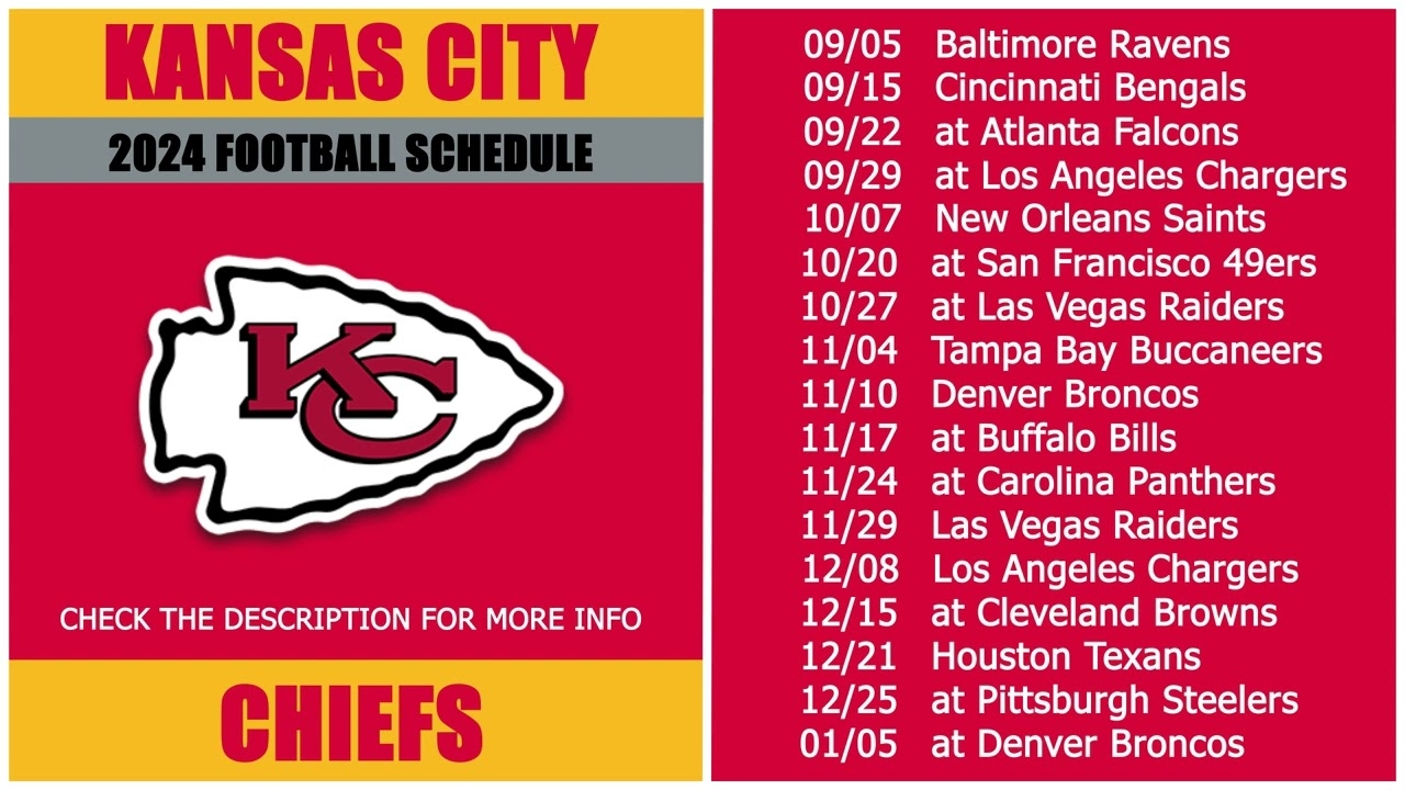 2024 Kansas City Chiefs Football Schedule YouTube 2024 Kansas City Chiefs Football Schedule YouTube